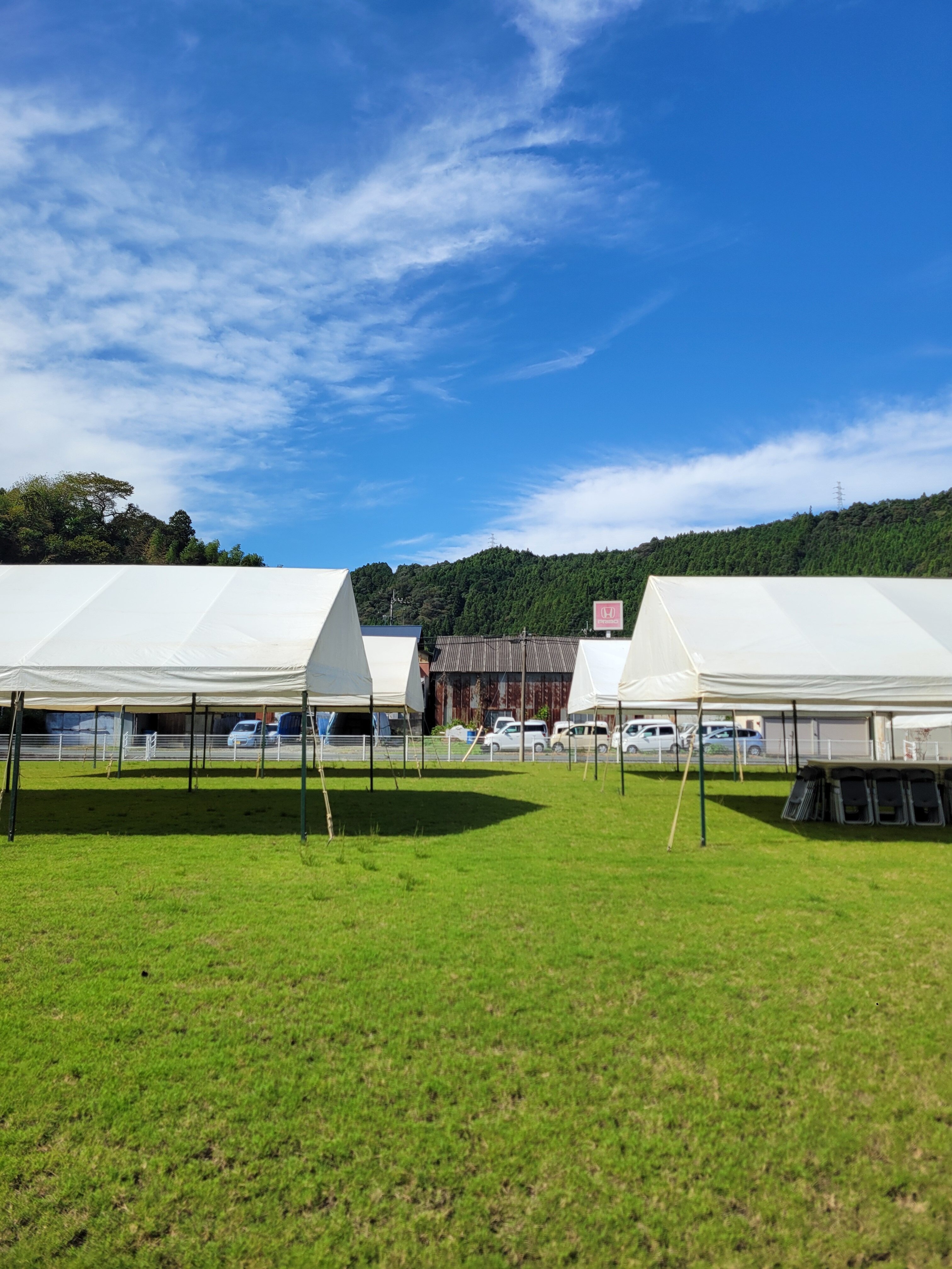 「土佐町商工まつり」イベントテント設営